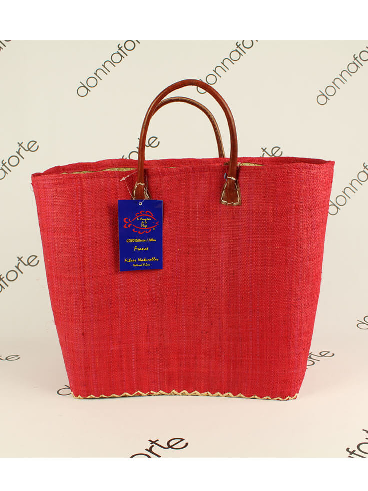 Едноцветна червена кошница за плаж Ля Комптоар де ла Плаж